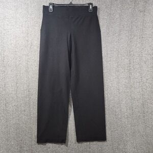 Eileen Fisher Wide Leg Pull‎ On Stretch Dress Pants Black Women's S Viscose